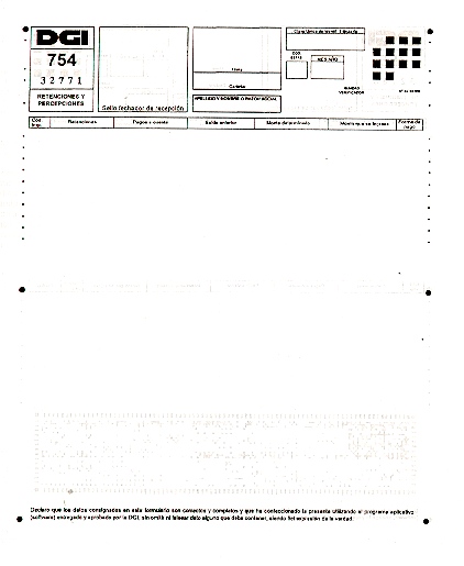 Formulario N� 754 DGI